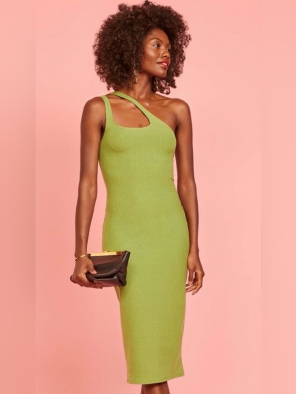 Reformation Ellison Ribbed Asymmetrical Dress Size XL